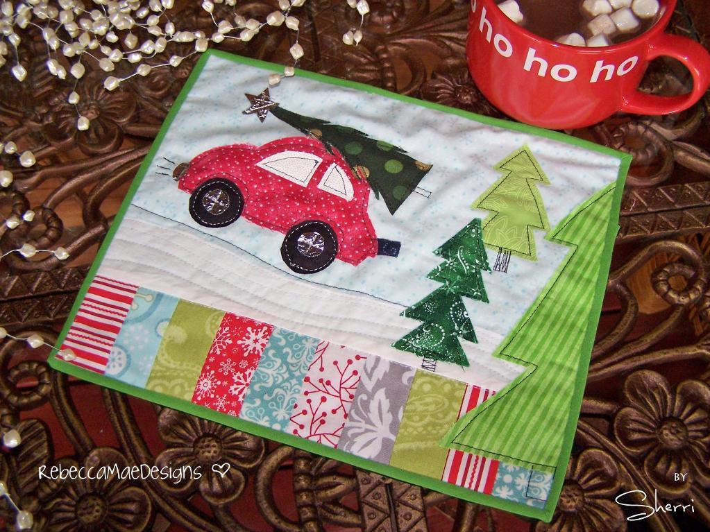 Holiday Tree Expedition Mug Rug 