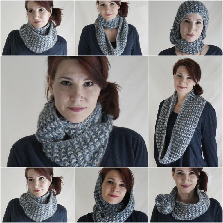 Knitted Two-Color Cowl