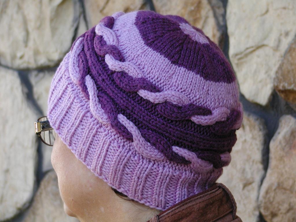 Purple tango knitted hat