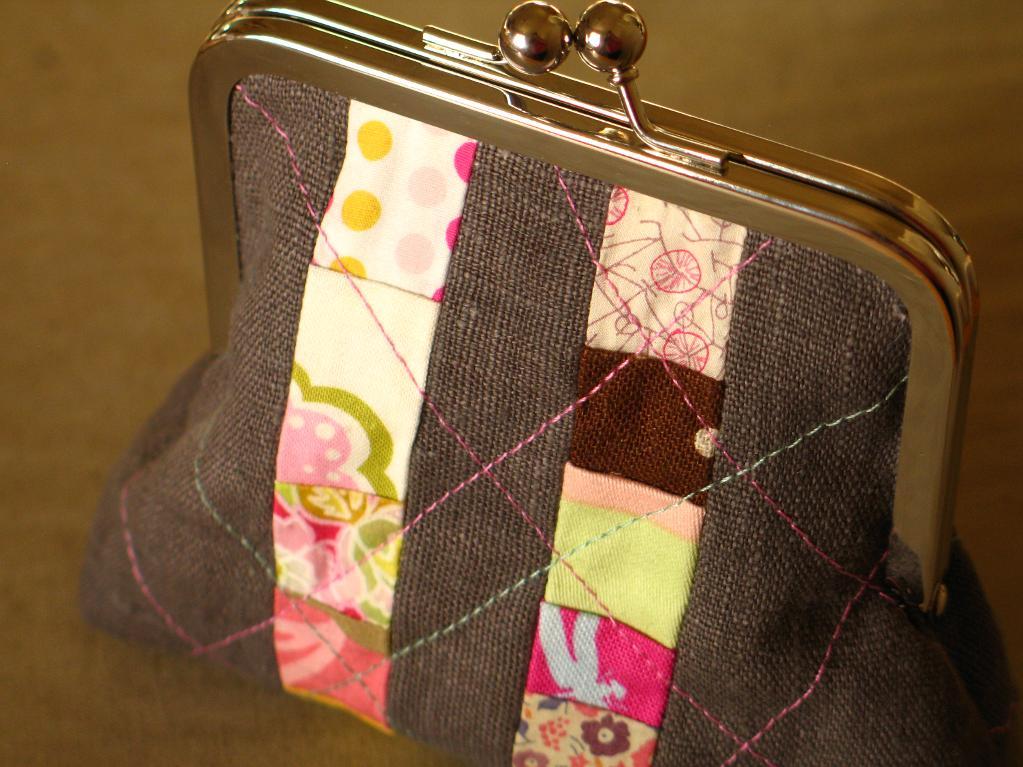 Striped Quilted Coin Purse