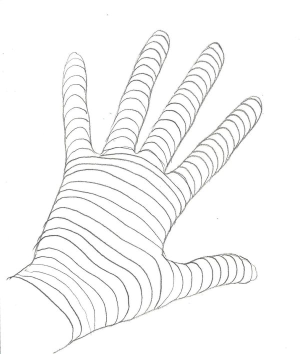 hand cross contour drawing 