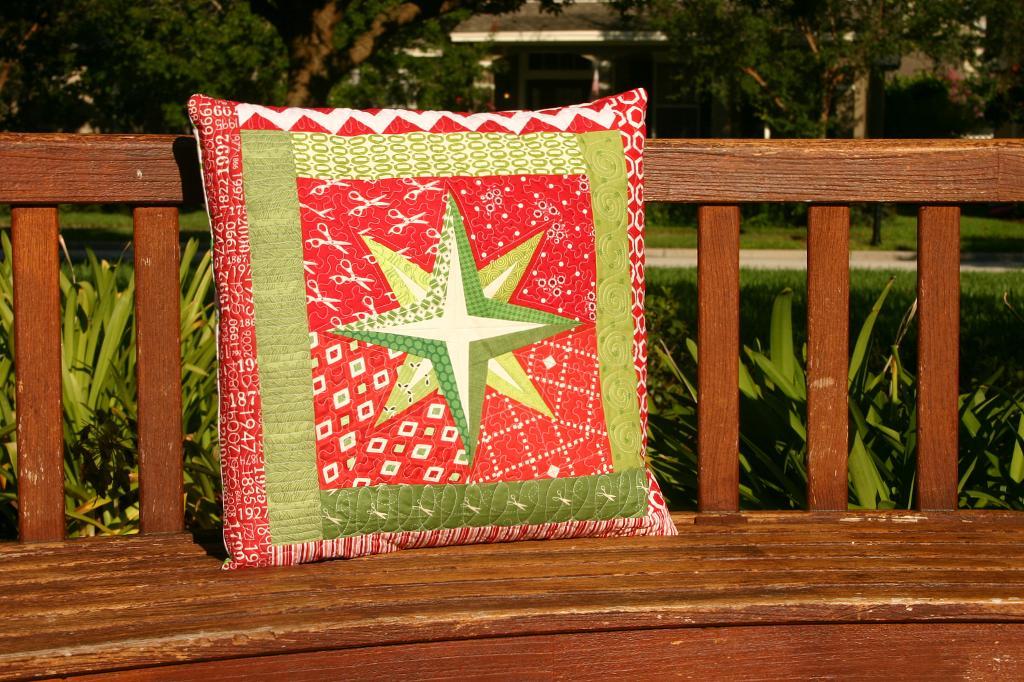 Quilted Pillow Featuring Holiday Star