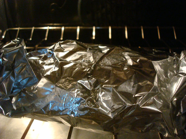 Baking the Potato in Tin Foil