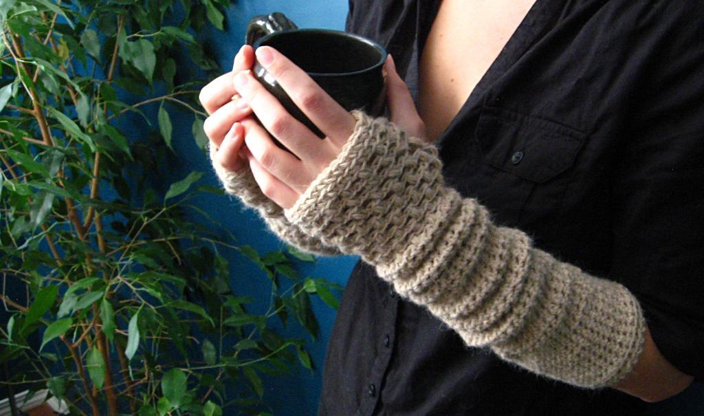 Crocheted arm warmers