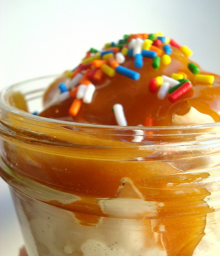 Caramel Sauce on Ice Cream