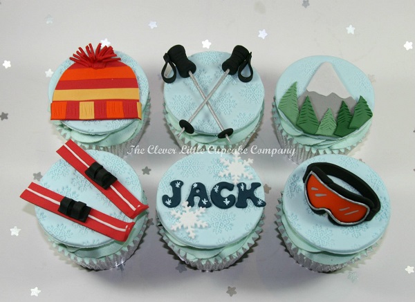 Skiing Cupcakes