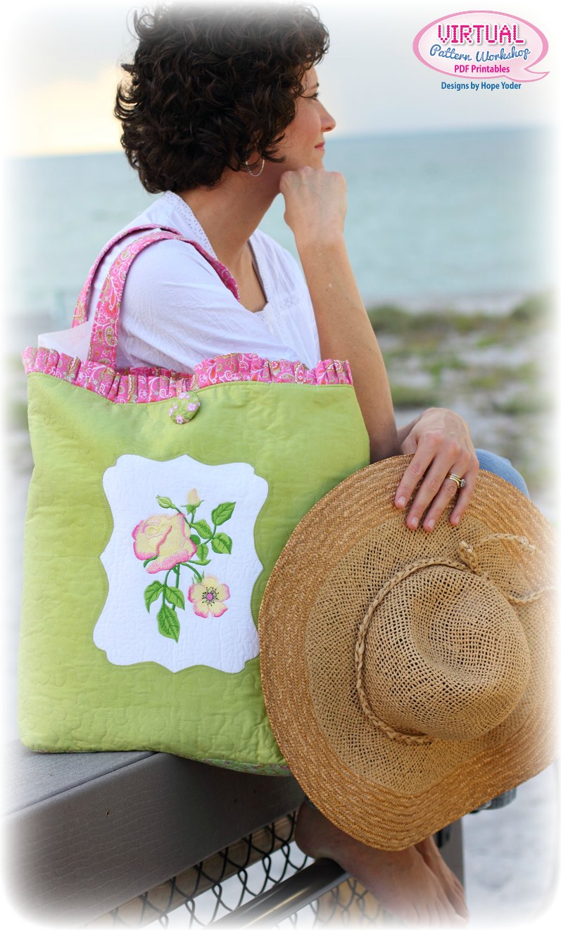 Machine Embroidered Beach Bag