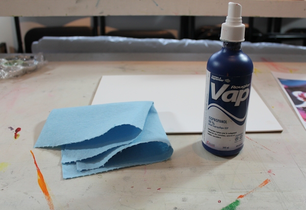 Spray and Cloth Wipe for Watercolor Painting on Yupo