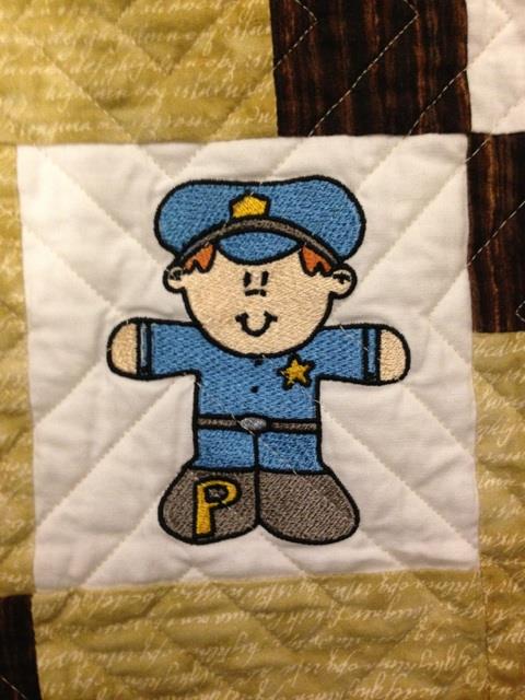 Machine Embroidered Policeman 