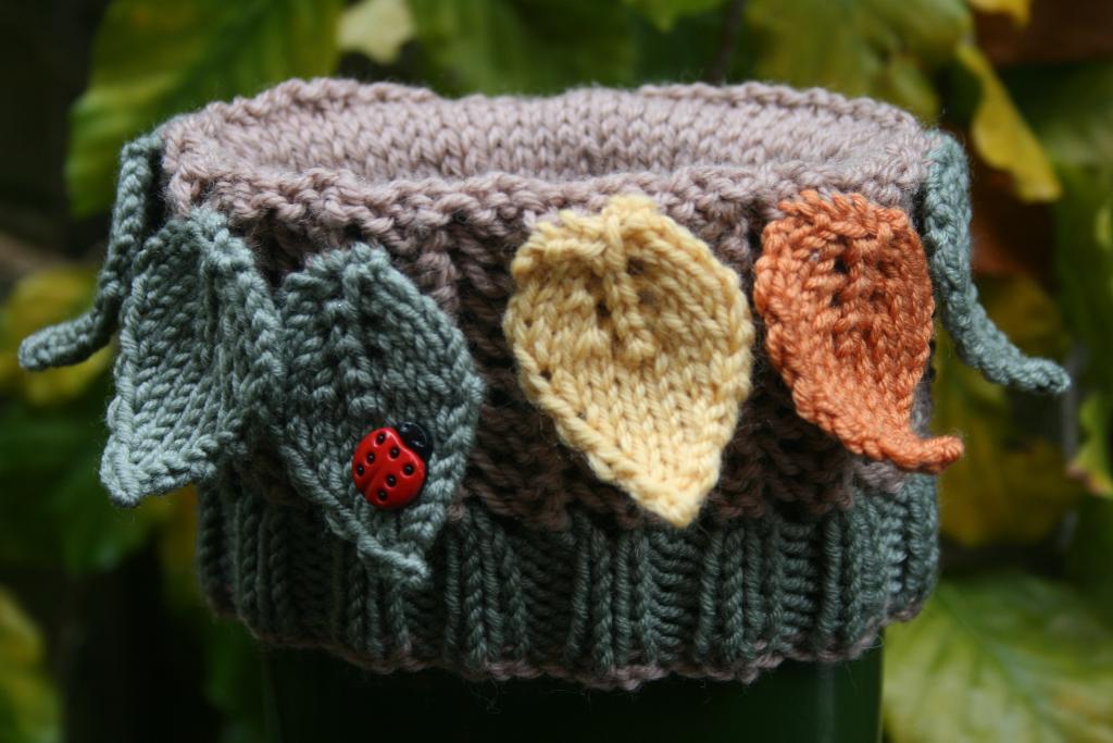 Leafty knit boot cuffs