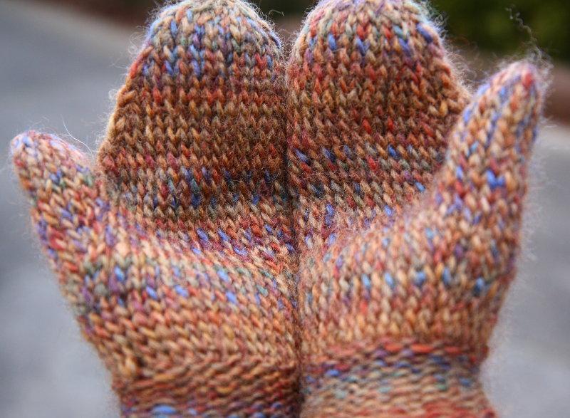 Basic Twined Knitted Mittens