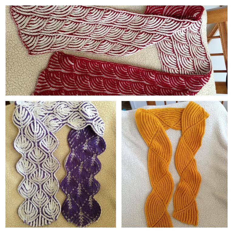 Brioche knit scarves