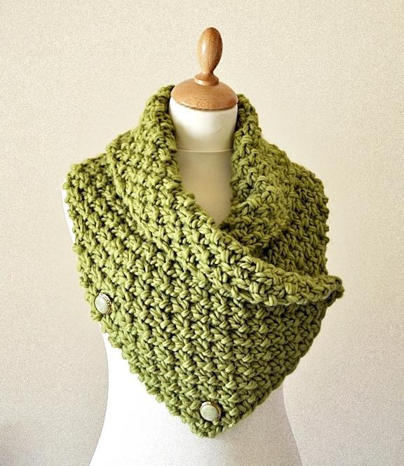 Chunky knit neckwarmer cowl