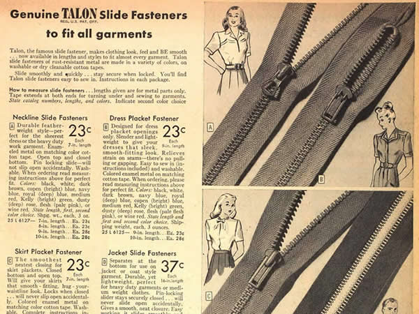 Vintage Pattern - a Look at Zippers