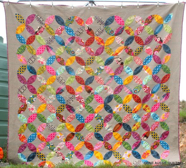 Colorful Orange Peel Quilt 