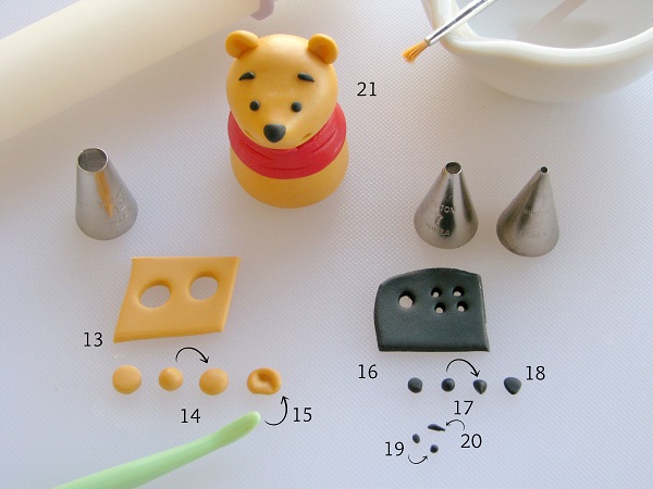 Adding the Details to Fondant Winnie the Pooh