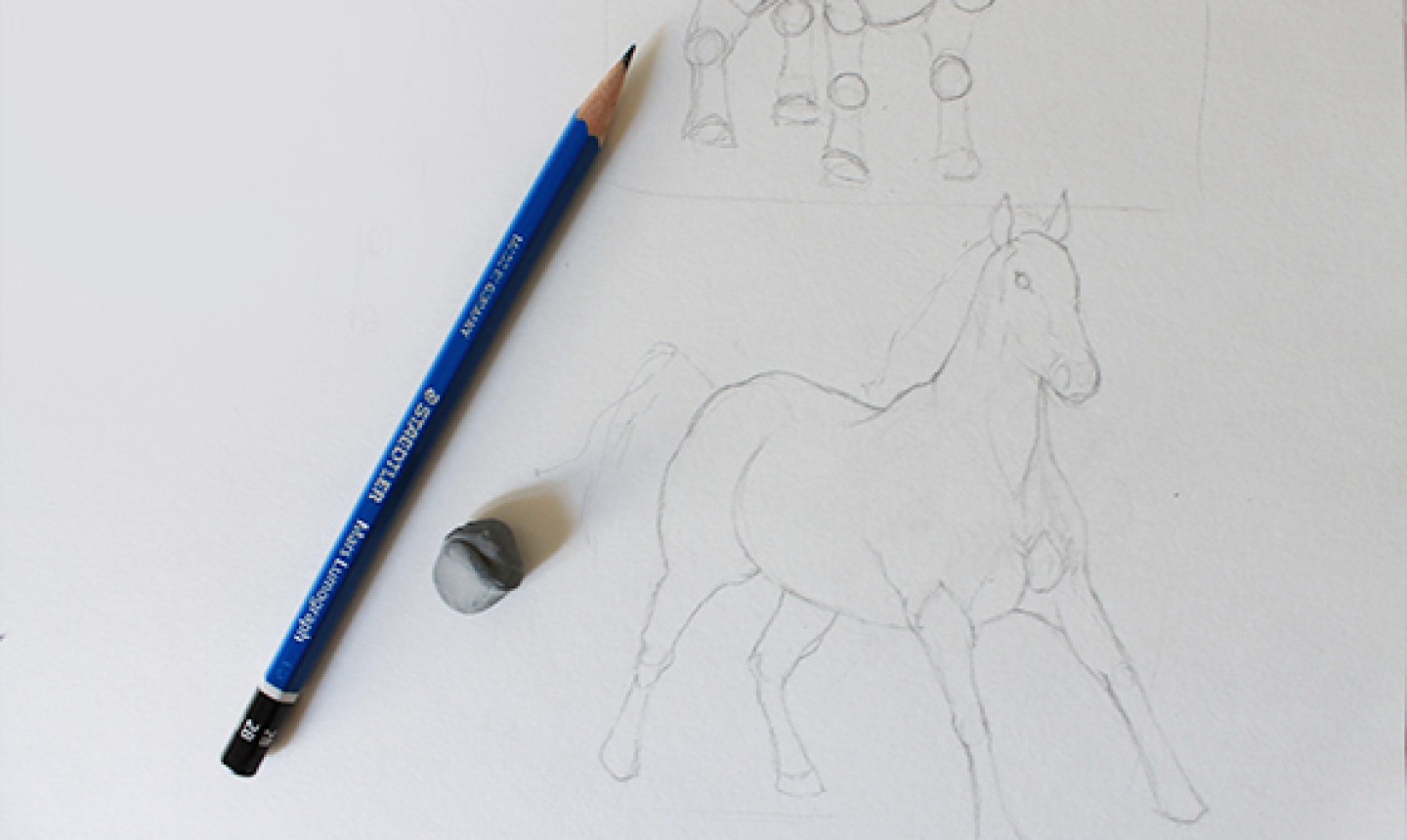 horse contour drawing
