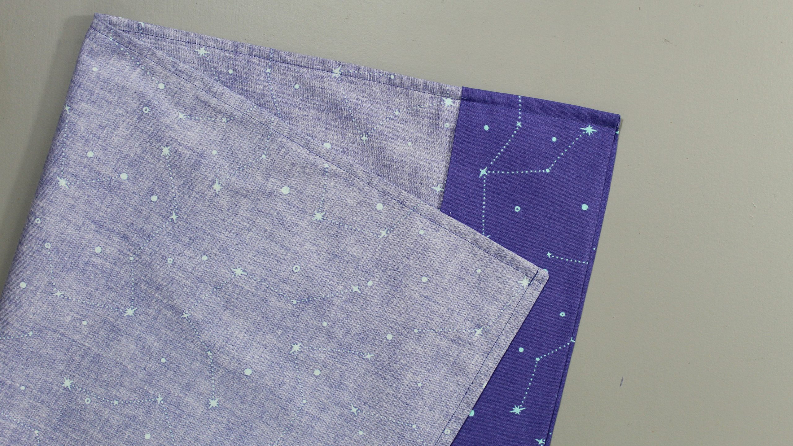 Funda de almohada de tela de constelación del revés