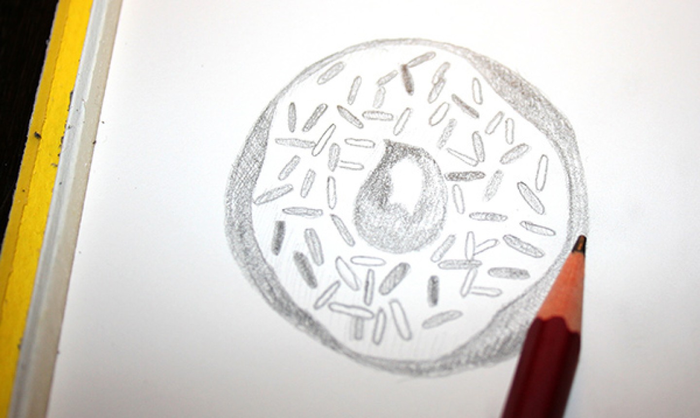 Drawing a donut with sprinkles