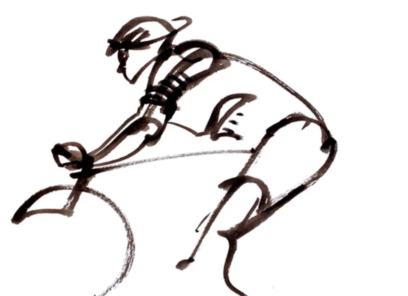 sketch of person on bike