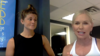 Screenshot from two women talking on a webcam