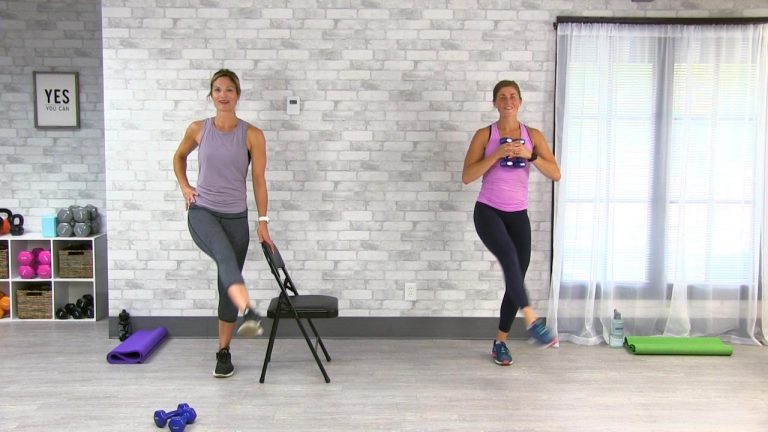 Two women doing a lower body workout