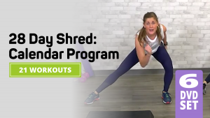 Ad for a 28 Day Shred Calendar workout
