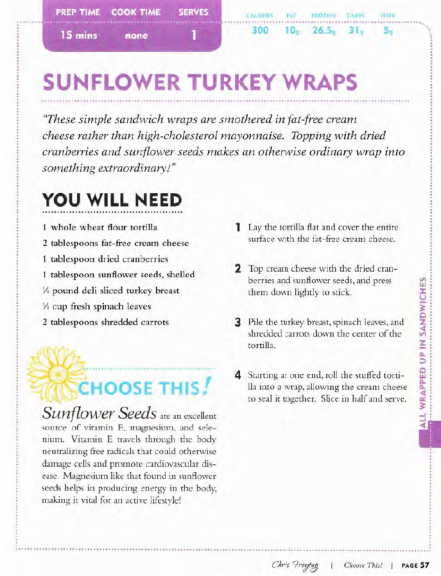 Sunflower Turkey Wraps recipe from an eBook