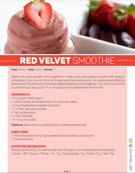 Red velvet smoothie recipe