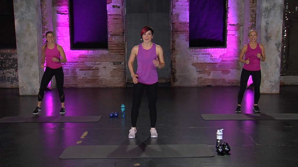 Three women working out