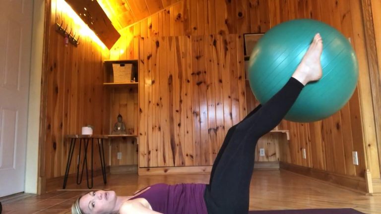 Woman doing an ab workout with a stability ball