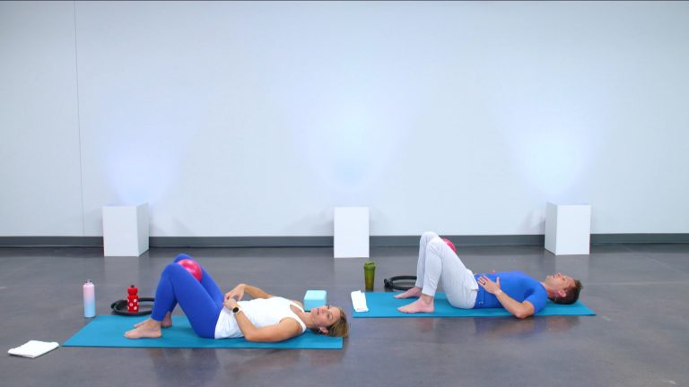 Two people doing a pelvic floor workout