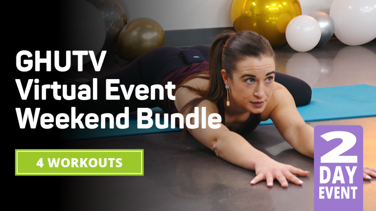 Ad for a virtual weekend workout event