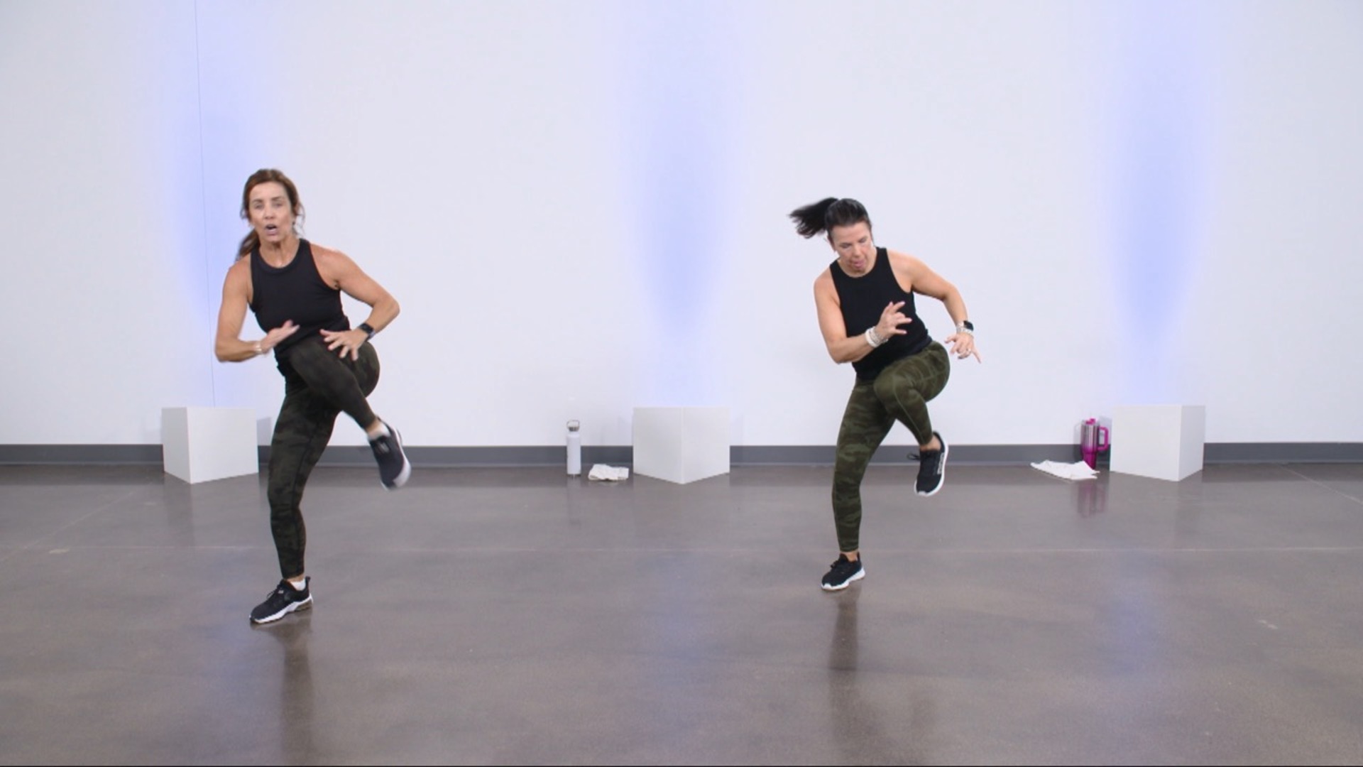 Two women doing cardio
