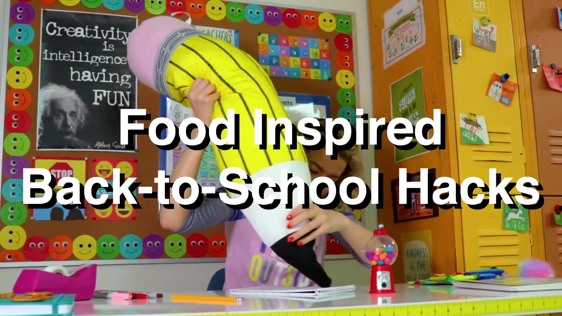 Back to School Food Hacks: Chip Bag Pouch, Pizza Notebook, Gumball Erasers