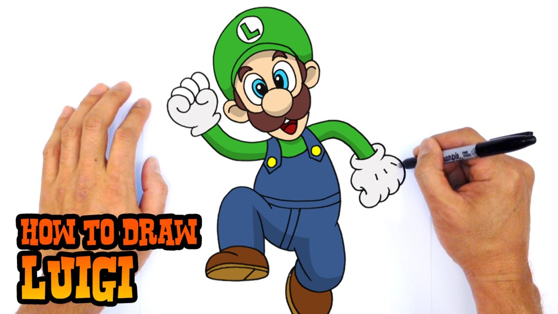 How to Draw Luigi from Super Mario Bros.
