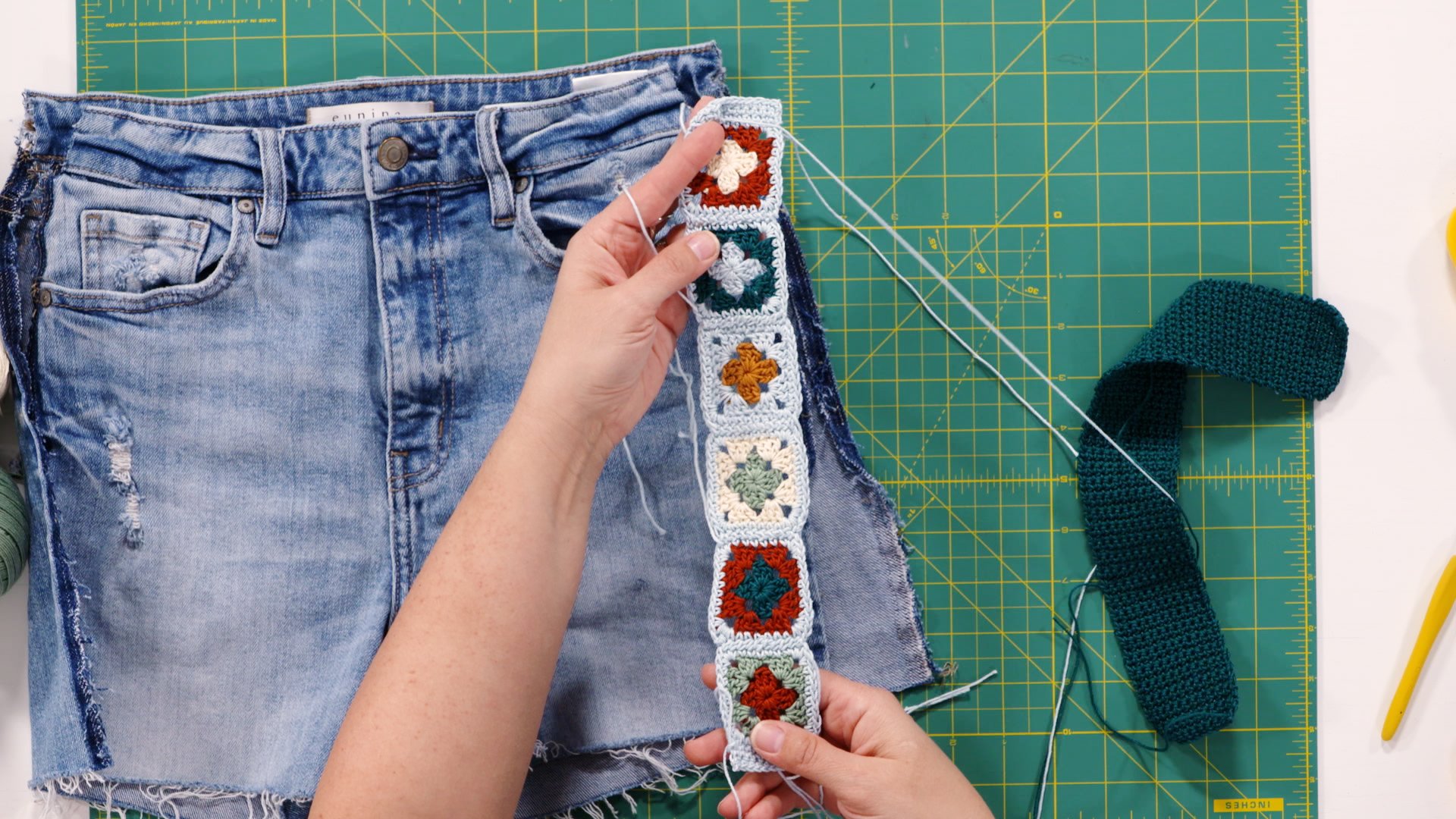 Session 8: Granny Square Jean Shorts: Assembly