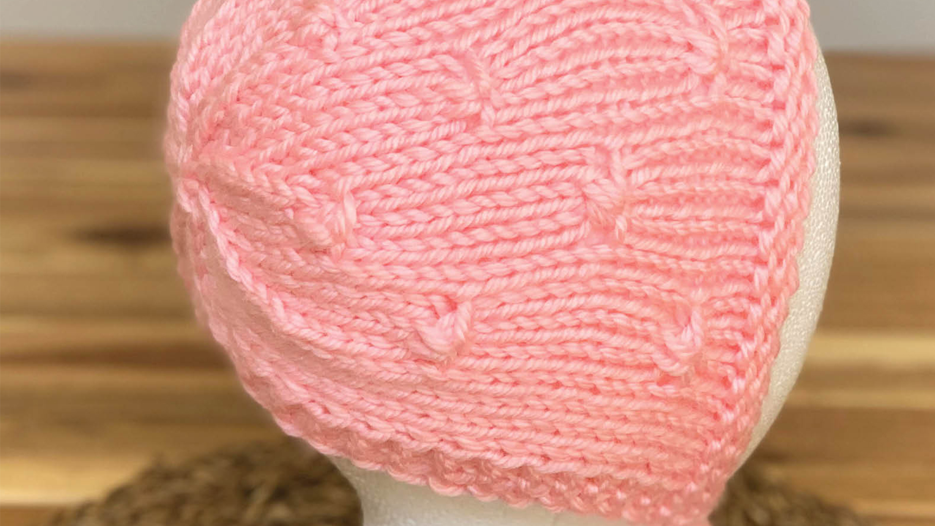 Free Knitting Pattern - Flower Knot Baby Bonnet
