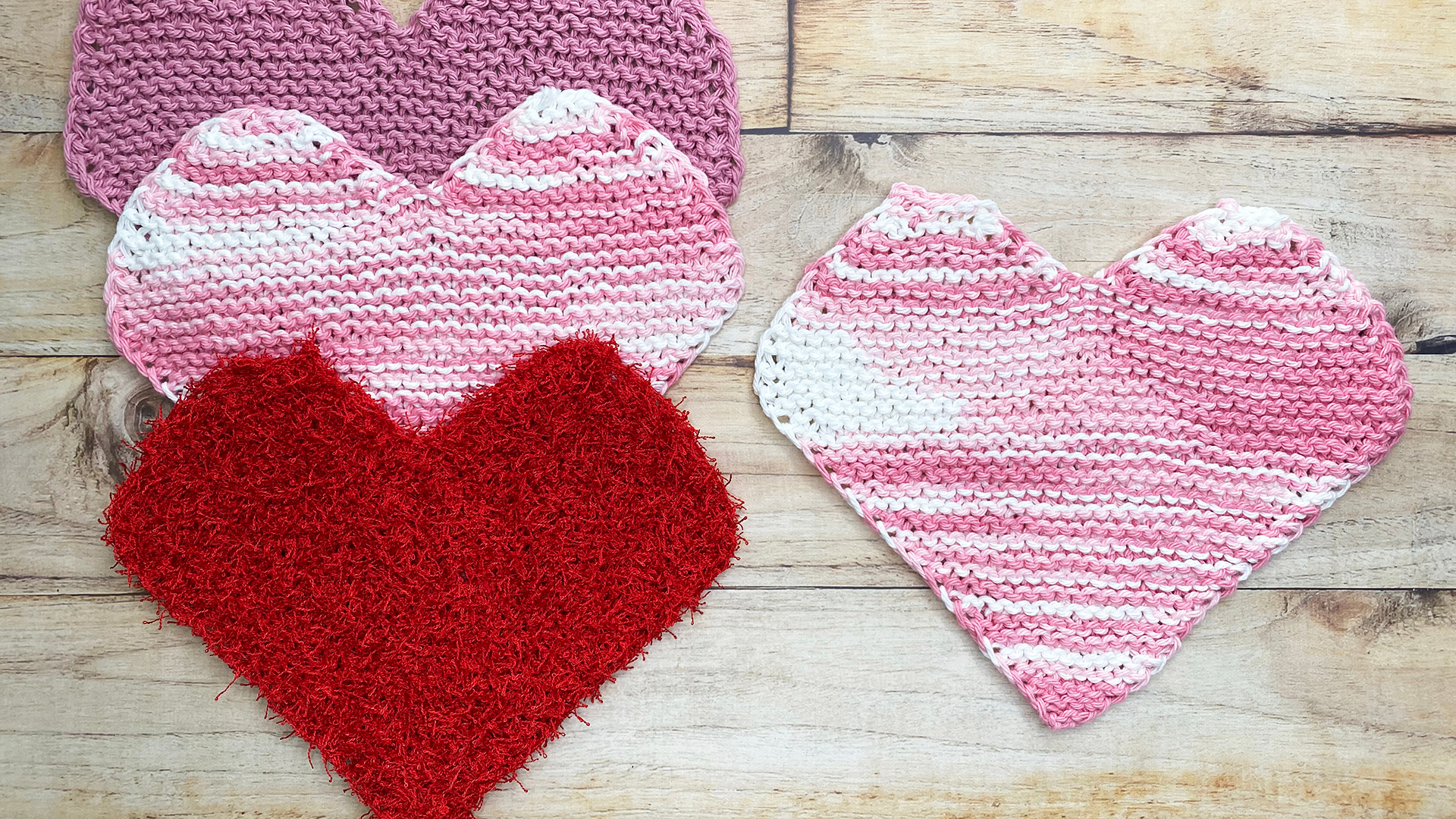 Free Knitting Pattern - Heart Dishcloth