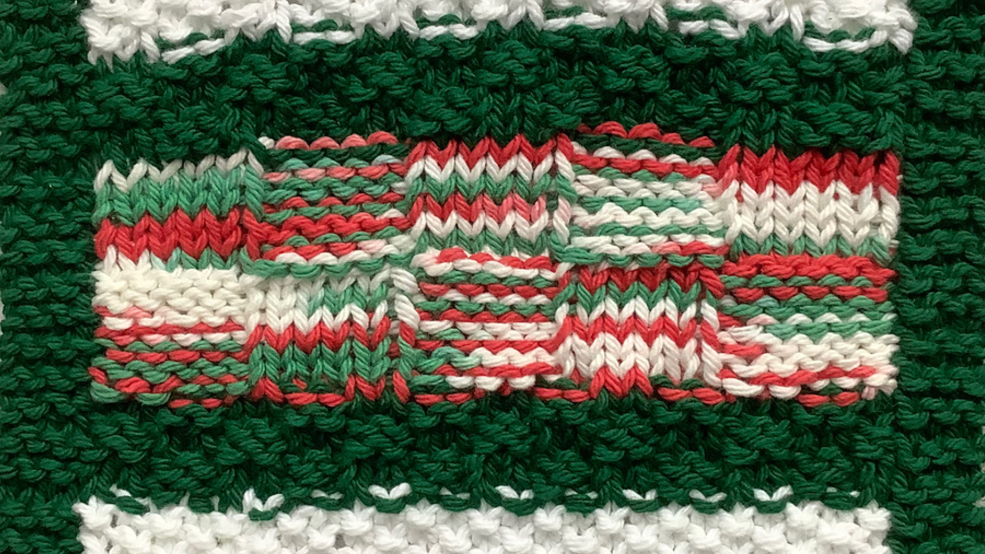 Free Knitting Pattern - Christmas Textured Sampler Washcloth