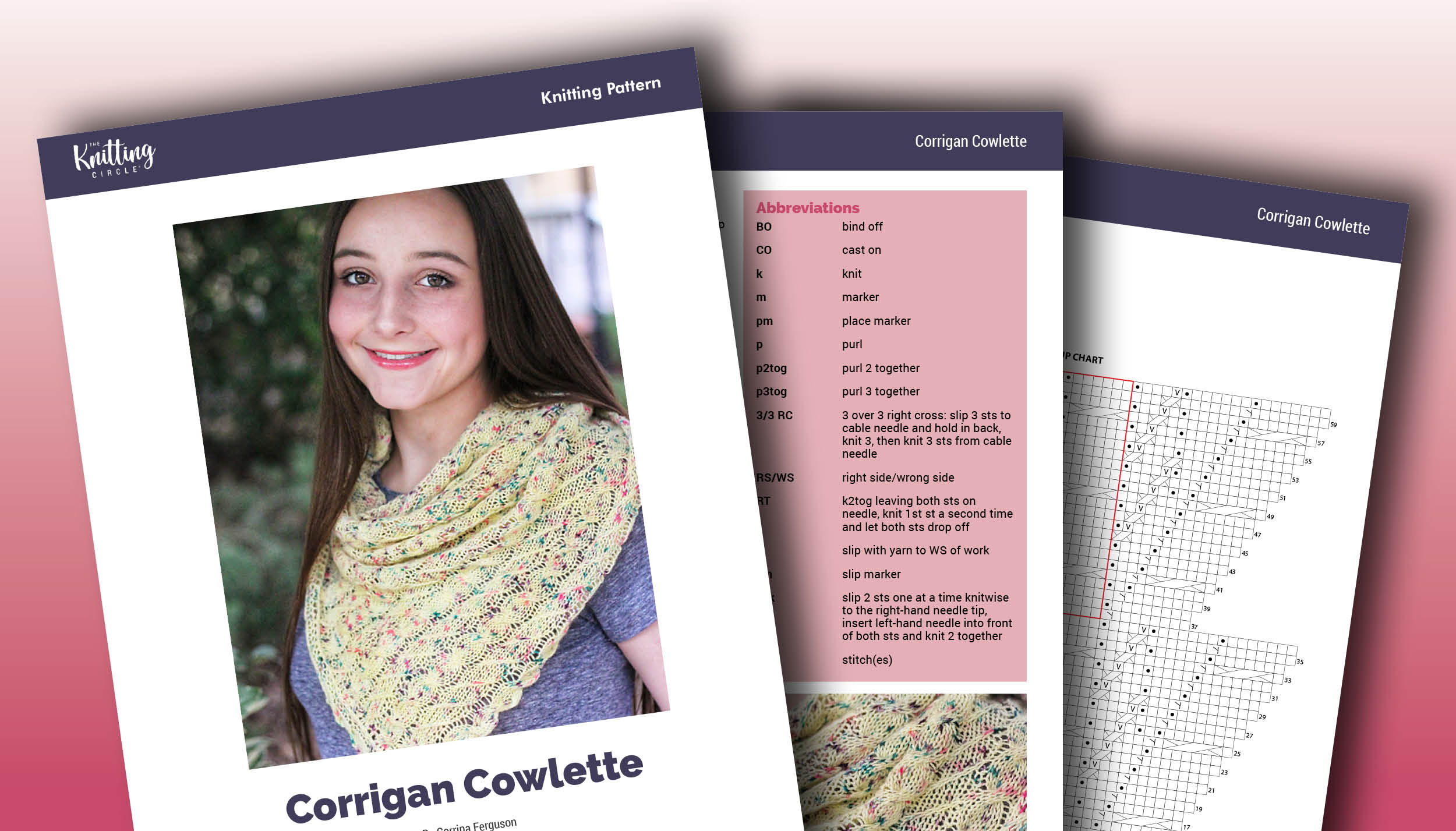 Knit Corrigan Cowlette scarf pattern
