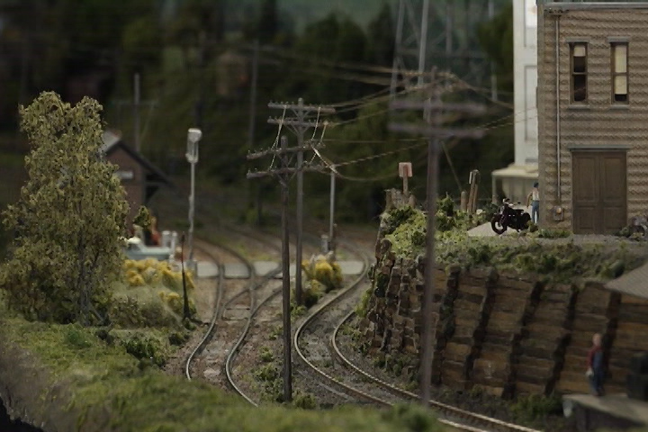 Adding Delicate Model Train Parts: Telephone Poles and Lines