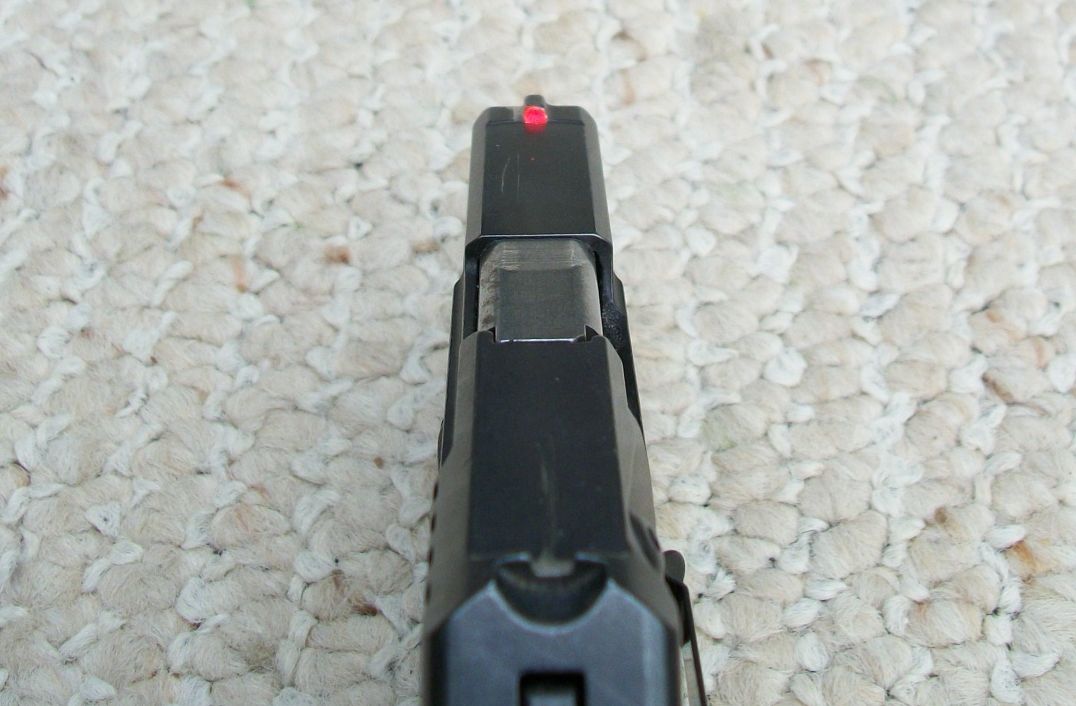 Image of a pistol having sight improvements