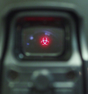 Image showing the view from the biohazard reticle
