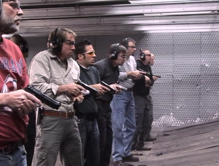 Men at a gun range