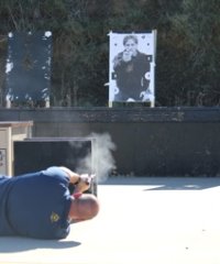 Range training is very important, but work on skills that fit the context of the situation you might be faced with. I am working on shooting around a low piece of cover – think of a desk providing cover from an armed intruder. If you can’t practice techniques like this on your range, do it with an airsoft gun.