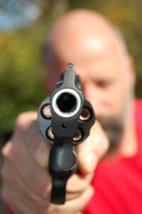 Close up of a revolver