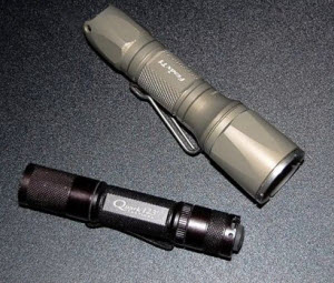 Tactical and small handheld flashlights offer the user dual purpose applications.