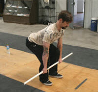 When learning the dead lift, start with as little weight as possible. Use a broomstick or PVC pipe and focus on getting your body into the correct position for executing the dead lift.