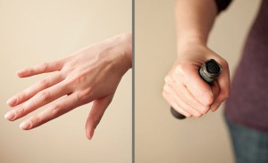 If the length of your fingers prevents you from making a proper fist, consider using an object to fill the space. Dual-purpose items like lights and small impact weapons are excellent choices.